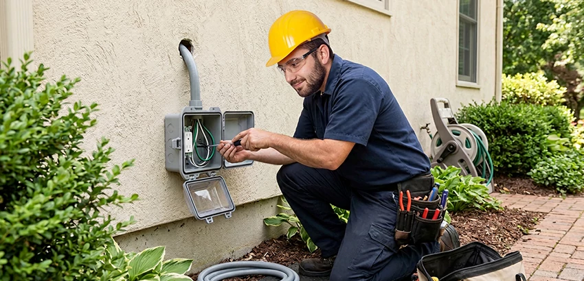 Outdoor Outlet Installation on Vinyl Siding in Reynoldsburg